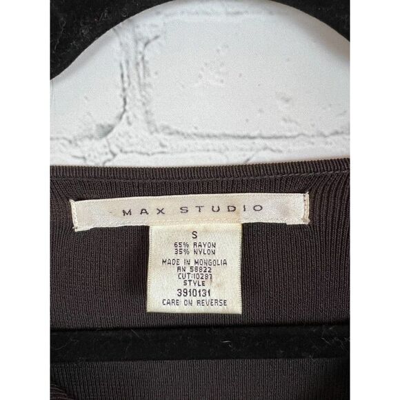 MAX STUDIO brown embroidered rayon blend cardigan sweater size S - Picture 2 of 6
